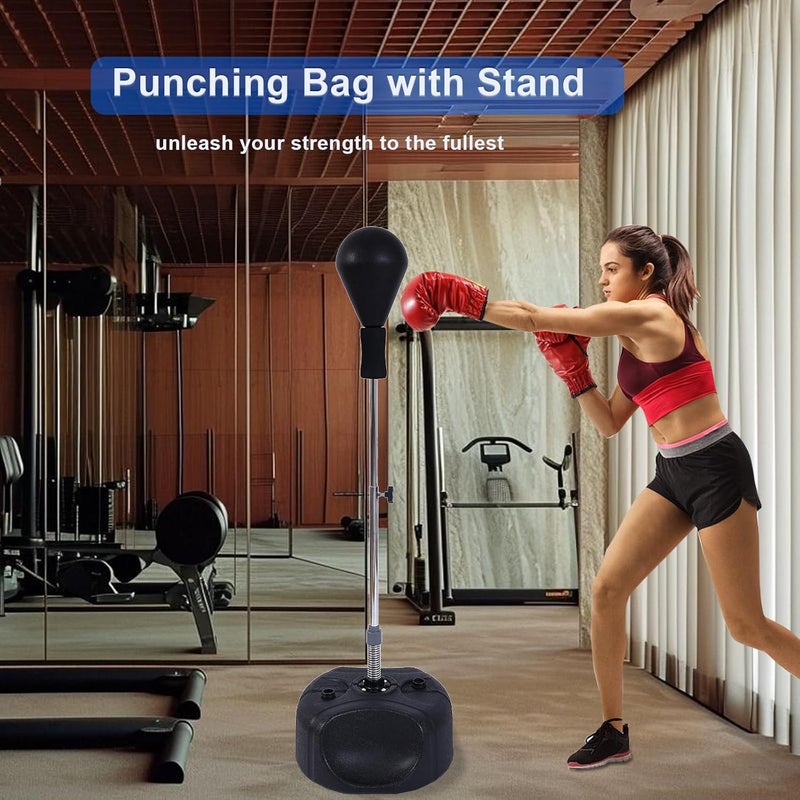 Stiatu Punching Bag with Stand-Fast Bounceback to Increase Speed, Reflexes, and Stamina – Height Adjustable for Training, Boxing Equipment, Stress Relief & Fitness - Image 2